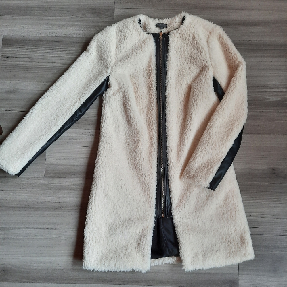 Highline Collective Faux Shearling Ling Zip Coat